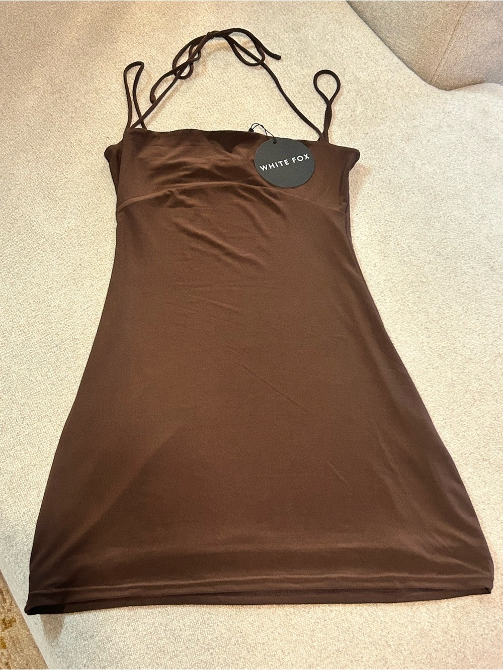 White Fox Boutique Chocolate Brown Mini Dress - Picture 3 of 4
